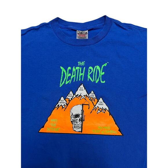 Vintage 90s The Death Ride 1997 Skull Mountain Tee - Single Stitch T-Shirt - L - Picture 2 of 9
